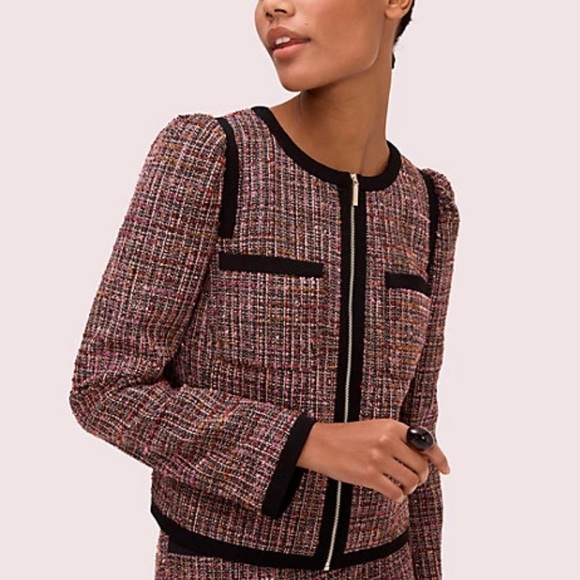 Kate Spade pink tweet blazer Sz 6 NWOT